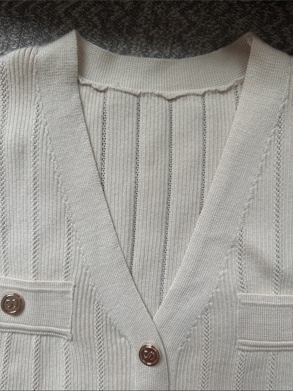 Commense Cream Button-Front Maxi Dress with Ruffle Hem - Picture 5 of 6